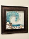 Epoxy Resin Art Sea Glass Wave Frame With Seahorse
