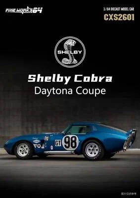 Nuevo modelo de coche de juguete fundido a presión Shelby Cobra Daytona cupé Fine Works escala 1:64 regalos Foto 1 de 4