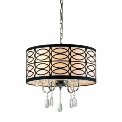 Araña cromada Warehouse Of Tiffany Tallalluh de 4 luces - RL4825 Foto 1 de 2