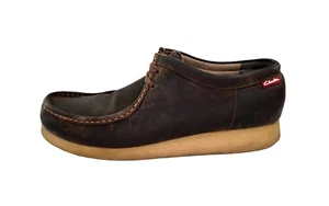 Vintage Clarks Wallabee Mens Chukka Boots Oiled Brown Leather Crepe Sole Size 12 - Picture 1 of 17