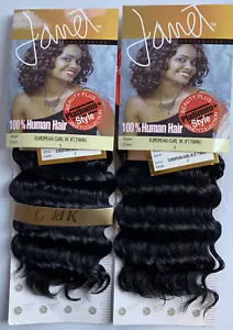 100% Human Hair for weaving by Janet, European Curl Wave 2-Pack Bundle Deal, #1 - Picture 1 of 5