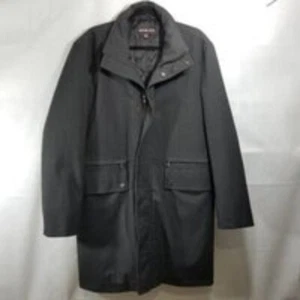 Michael Kors Trench Coat Mens size Medium dark gray long tuck away hood - Picture 1 of 9