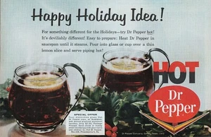 Dr Pepper Hot Soda Dallas TX Happy Holiday Idea Glass Vintage Print Ad 1963 - Picture 1 of 3