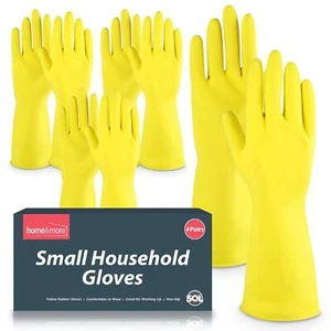 4-48 Pair Rubber Gloves Small Household Long Sleeve Washing Up Kitchen Cleaning - Picture 1 of 7