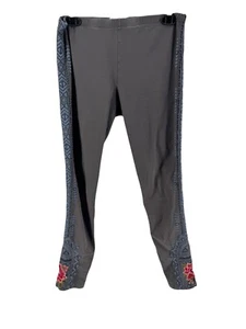 Johnny Was Women's Gray Embroidered Leggings Size Small - Picture 1 of 5