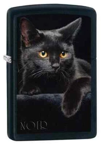 Zippo 5134, Black Cat Design, Feuerzeug schwarz matt, NEU - Bild 1 von 1