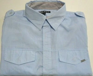 RUSTY MENS SIZE SMALL BABY BLUE BUTTON UP LONG SLEEVE SHIRT - Picture 1 of 6
