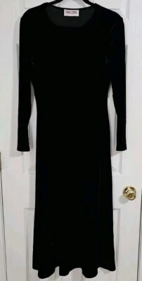 Vestido vintage para mujer Maggy London terciopelo negro talla 6 pequeño. Foto 1 de 3