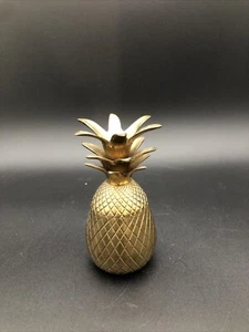 Mid Century Messing Ananas Schmuck Aufbewahrung Figur Dekor 12cm - Bild 1 von 4