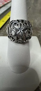 Carolyn Pollack Relios Sterling 925 Silver Swirl Filigree Done Ring Size 8~6.22g - Picture 1 of 7