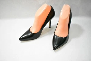 Nove scarpe nere in lino West tacchi alti taglia 8,5 donna - Foto 1 di 8