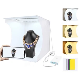 Foto-Studio Fotobox Minikasten Fotografie Hintergrund mit USB LED Licht 30x30cm - Bild 1 von 15