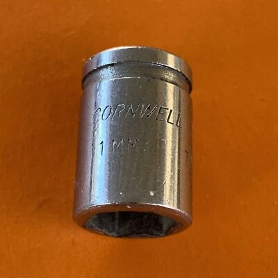 Cornwell Tools USA 1/4" Drive 6 Point Chrome Socket Metric Size 11mm MPN TM-0211 - Image 1 of 4