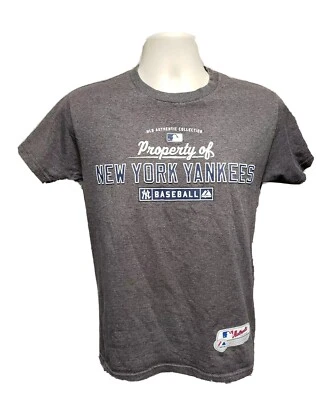 Auténtica camiseta gris pequeña de béisbol Majestic New York Yankees adulto Foto 1 de 4