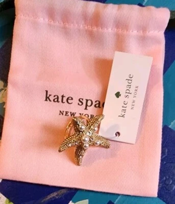 Anillo de cóctel Kate Spade New York Designer 'Sea Star' tono dorado estrella pez talla 4,5 Foto 1 de 4