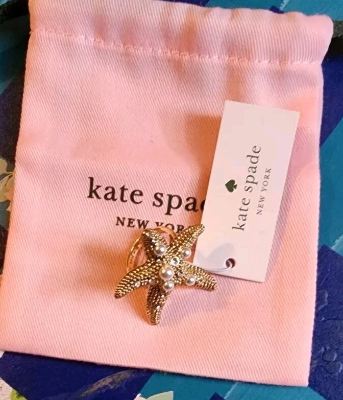 Anillo de cóctel Kate Spade New York Designer 'Sea Star' tono dorado estrella pez talla 4,5 Foto 1 de 4
