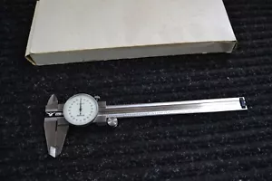 FOWLER 6" DIAL CALIPER, THUMB WHEEL ADJUST 0.001" W/CASE .001" 4-WAY MEASUREMENT - Picture 1 of 9