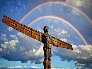 A5 greeting card can be personalised on front A5 Birthday Angel Of The North UK - Picture 1 of 1
