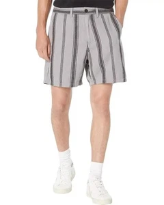Madewell Herren Hanf Twill Shorts L 37 vorne flach normale Passform Freizeit grau $ 80 NEU - Bild 1 von 6