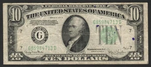 1934-D $10 Green Seal FRN Fr 2009G Chicago IL District - Picture 1 of 2