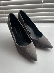 Kurt Geiger Real Suede Grey Stiletto Heels Court Shoes Size 37 - Picture 1 of 5
