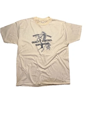 Camiseta vintage de hombre de una sola puntada XL Hanes Off White Mustang Ranch años 70 80 EE. UU. Foto 1 de 4