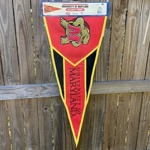 VINTAGE 2003 Embroidered UNIVERSITY OF MARYLAND FELT PENNANT 14"X35"TERRAPIN - Picture 1 of 13