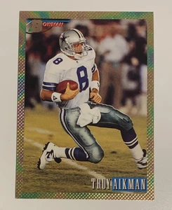 NFL TROY AIKMAN Dallas Cowboys 1993 Bowman Rainbow Foil Trading CARD #1 - Foto 1 di 3