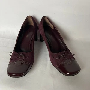 COMME CA DU MODE Burgundy Red Leather Pump Heels Size 22.5 Japan, US 7.5 Classy - Picture 1 of 10