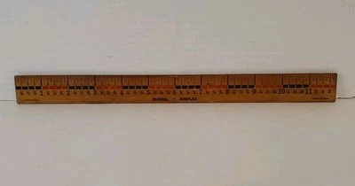 Vintage School Simplex 12" Wooden Ruler Made In USA - Image 1 of 4
