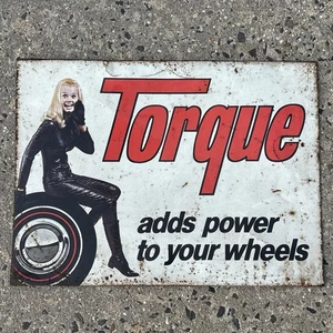 Original 1960’s Vintage Torque Engine Additive Metal Sign 19”x14” - Picture 1 of 14