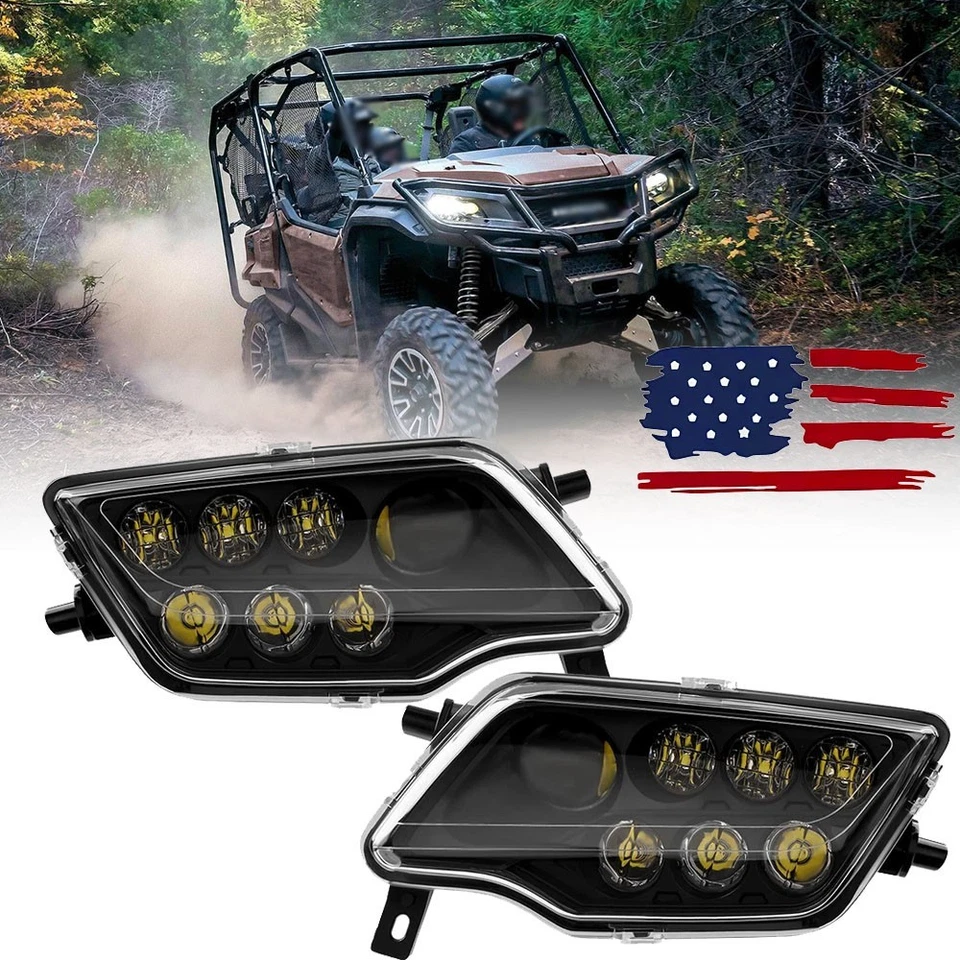 2X Faro LED Alto/Bajo para Honda Pioneer 1000 Rancher 420 Foreman 500/Rubicon Foto 1 de 4