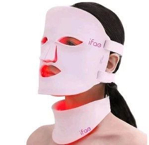 iFae LED 7 en 1 Máscara de Terapia de Luz para Rostro y Cuello - Rosa - Imagen 1 de 5