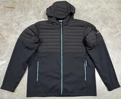 Zero Restriction Quilted Puffer Jacket Men’s XL Black Hybrid Zip Hooded Golf NEW - Image 1 of 4