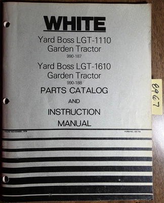 White Yard Boss LGT-1110 990-187 LGT-1610 990-188 Garden Tractor Operator Manual - Image 1 of 4