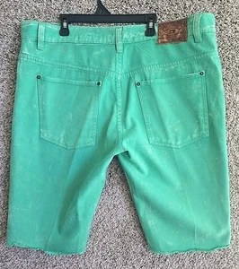 Evolution In Design Denim Artisan Denim Shorts ~ Green~Size 38 - Picture 1 of 10