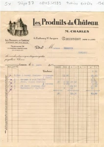 Dépt 37 - Chinon 6 Faubourg Saint Jacques - Petite Entête Alimentation de 1939 - Bild 1 von 1