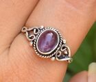 Amethyst Stone 925 Sterling Silver Band Handmade Woman's Rings Gift For Her