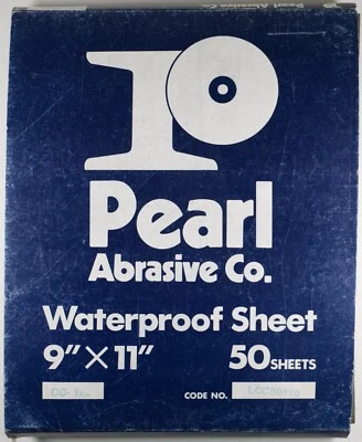 Hoja de Lijado Impermeable Pearl Abrasive Co 9x11 50 Hojas CC 120 Grano Nuevo de Lote Antiguo Foto 1 de 2