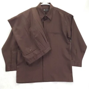 Montique Tuta da Passeggio Set 2 Pezzi Tempo Libero Uomo L/36 Marrone Piegato Camicia Pantaloni - Foto 1 di 17