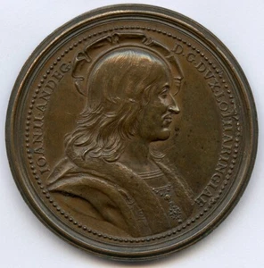 France Lorraine Jean II d'Anjou & Marie de Bourbon Medal by 47mm 48gr !!! - Picture 1 of 3
