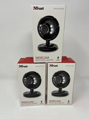 Trust Webcam with LED Lights Spotlight Pro Built In Microphone x 3 UK New - Image 1 of 4