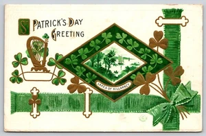 Postal Lagos de Killarney Día de San Patricio Saludo en relieve c1912 J Herman - Imagen 1 de 3