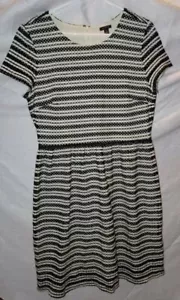 Ann Taylor Damen Kleid 12 Large Schwarz Elfenbein Neu Weihnachten - Bild 1 von 4