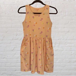 Cat & Jack Dress O range Floral Kids Tank Top Dress with Pockets - Picture 1 of 4