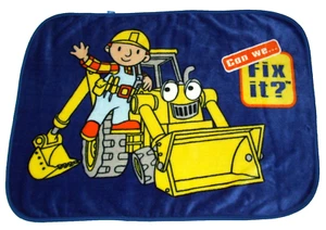 Bob the Builder Toddler Plush Throw Blanket Scoop Can We Fix It Blue Yellow - Picture 1 of 2