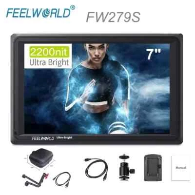 Monitor de cámara réflex digital FEELWORLD FW279S 7 pulgadas 7" alto brillo 2200nit HD 3G SDI Foto 1 de 4