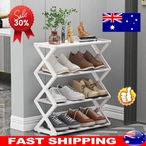 4Tier Home X-Shaped Shoe RaOD Dust Proof Multifunctional Shoe Rack Storage Rack - Picture 1 of 20