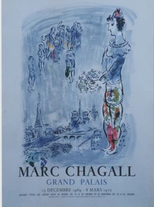 "CHAGALL (LE MAGICIEN DE PARIS)" Affiche originale entoilée  Litho MOURLOT 1970  - Picture 1 of 1
