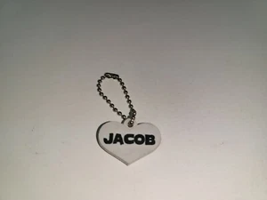 Schlüsselanhänger NEU Jacob auf weißem HERZ - Bild 1 von 3
